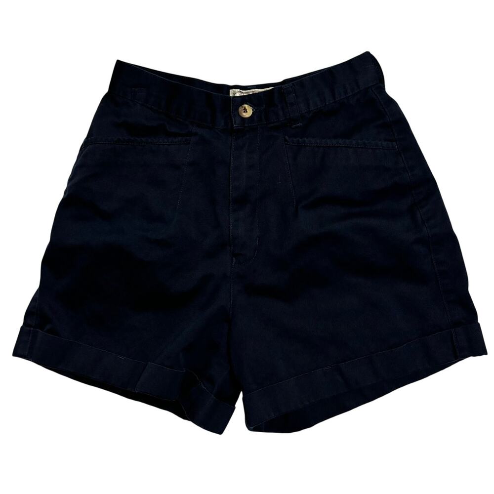 Vintage Copper Key High Wasited Navy Cuffed Cotton Shorts Size 3